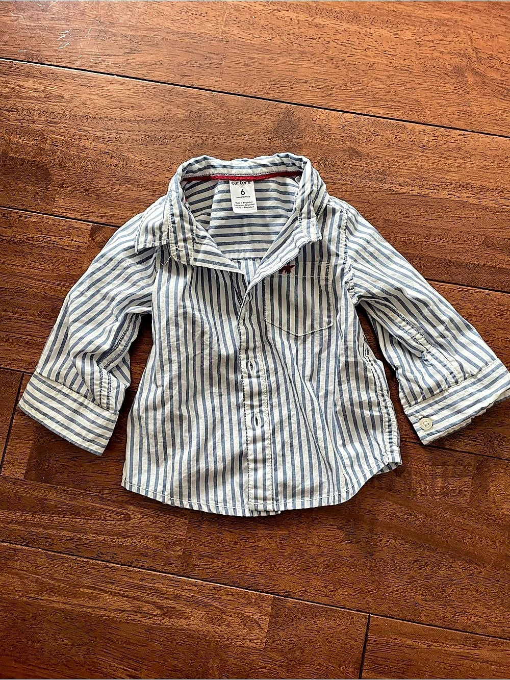 Carter's Baby 6M Striped Shirt & Pants Like New